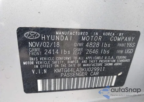 2019 Genesis G70 2.0T Advanced from USA, damaged, VIN KMTG44LA3KU029911